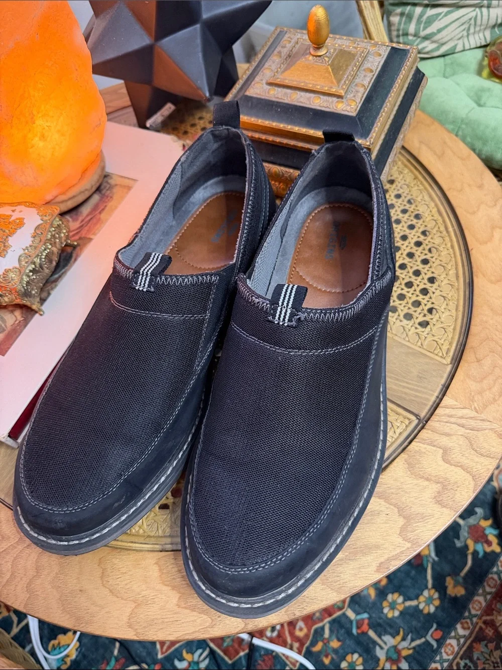 Earth Origins Men’s Black Mesh Slip-On Comfort Loafers Casual Shoes